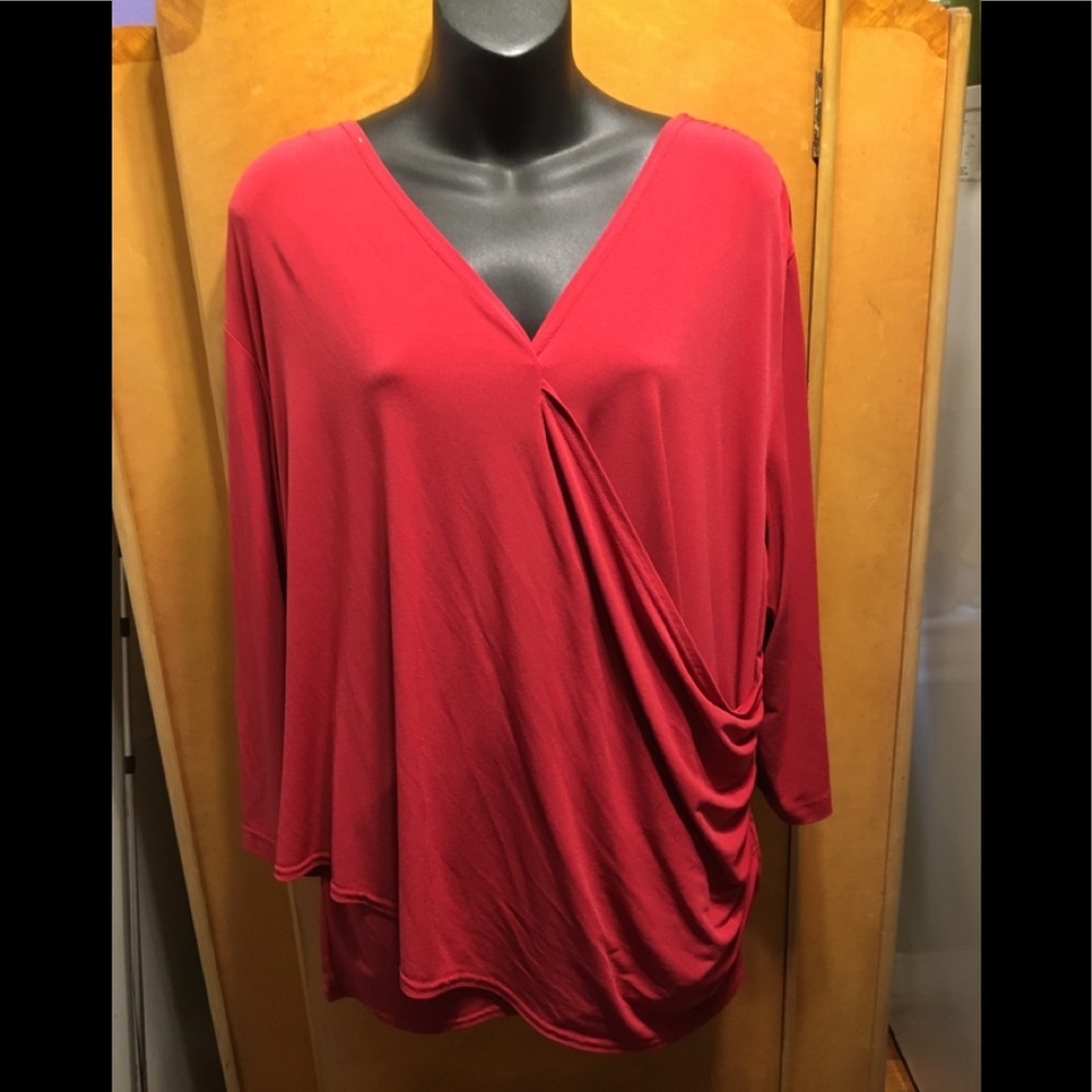 Dressy Coldwater Creek Shirt 3X Brick Red Office